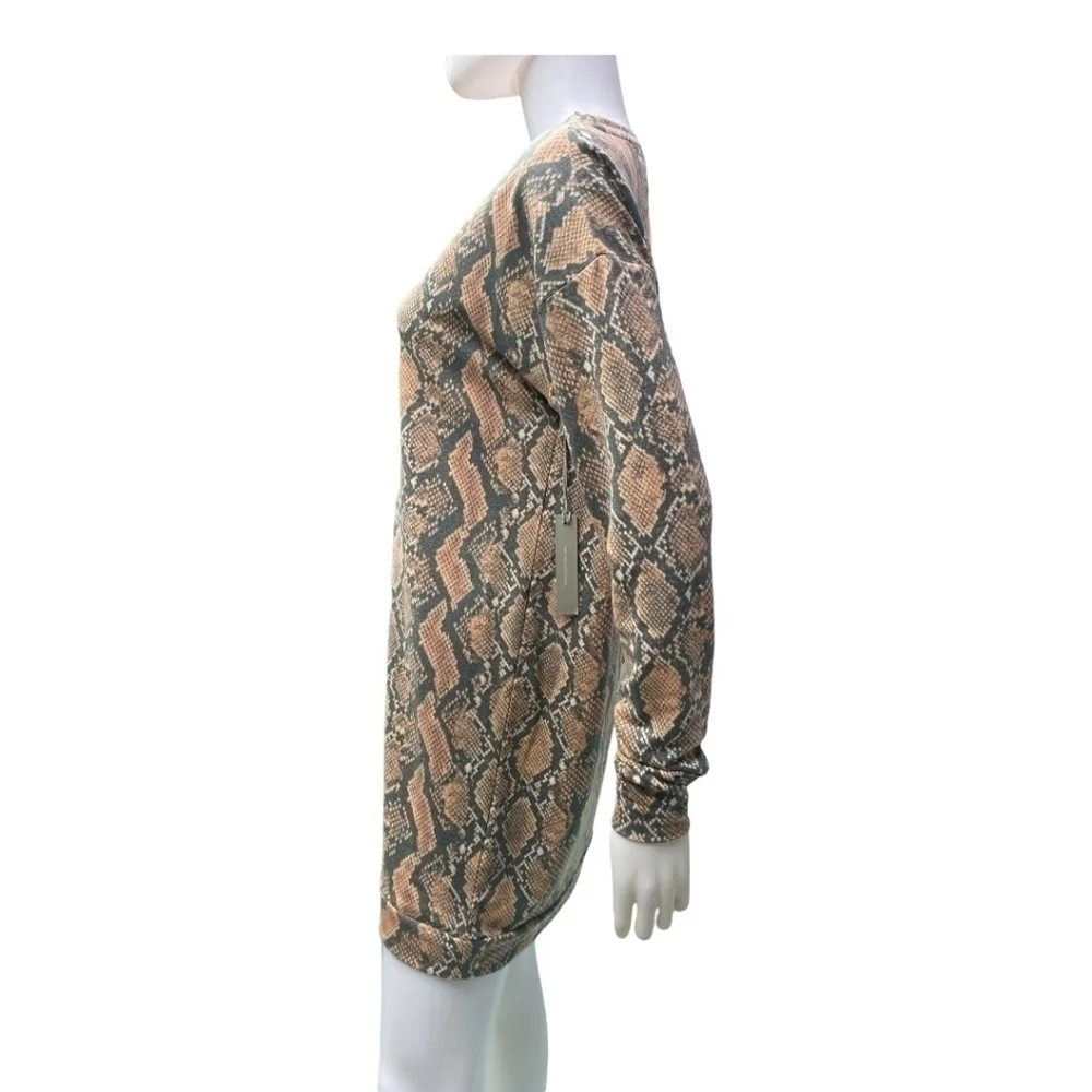 TART Massie Mini Long Sleeves Dress sunset snake with crewneck. Size:s - Picture 3 of 4